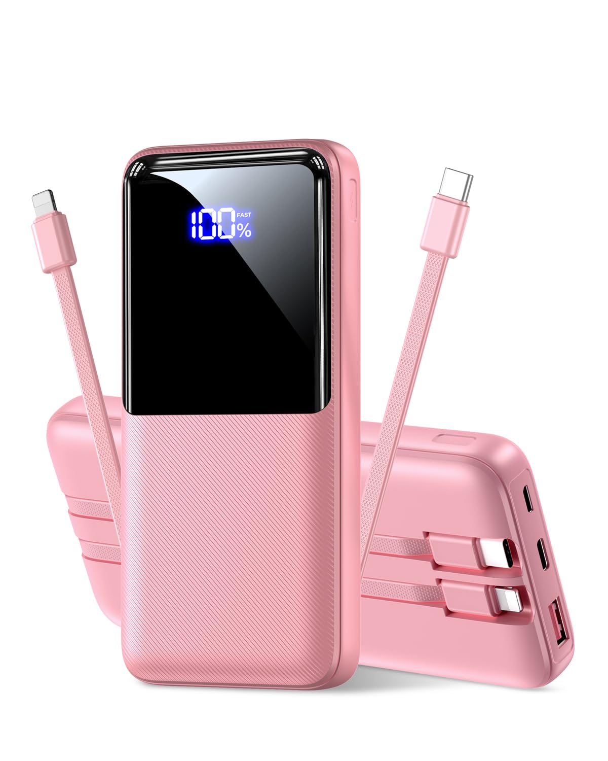 Portable Charger Power Bank - 20,000mAh Battery Pack Portable Phone Charger with Built in Cable 22.5W Fast Charging Powerbank Compatible with iPhone Android Samsung Phone, Travel Camping Essential