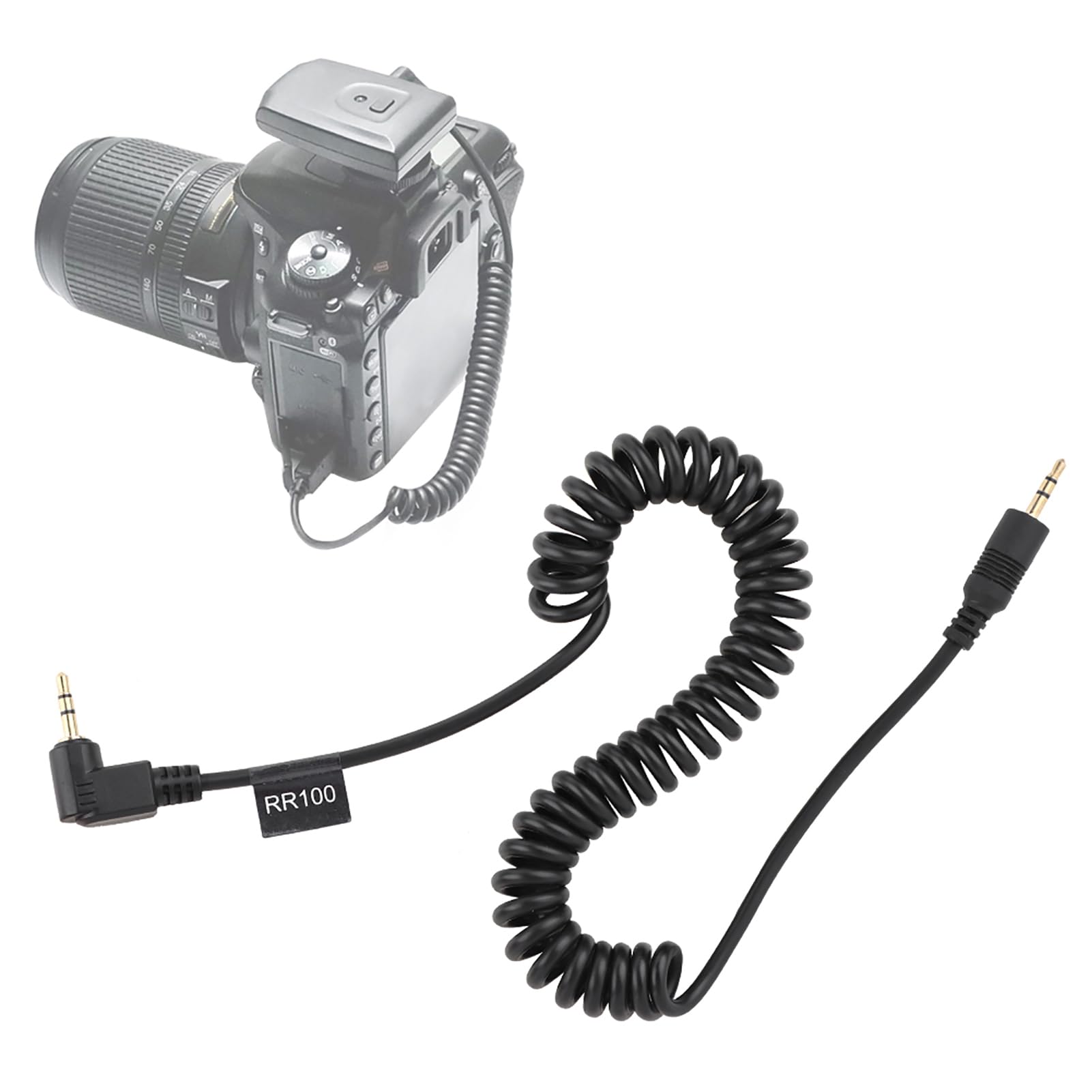 Agatige Camera Shutter Line, RR100 Camera Shutter Flash Trigger Connecting Line Spring Wire Shutter Connecting Wire Camera Remote Control Shutter Release Cable for Camera