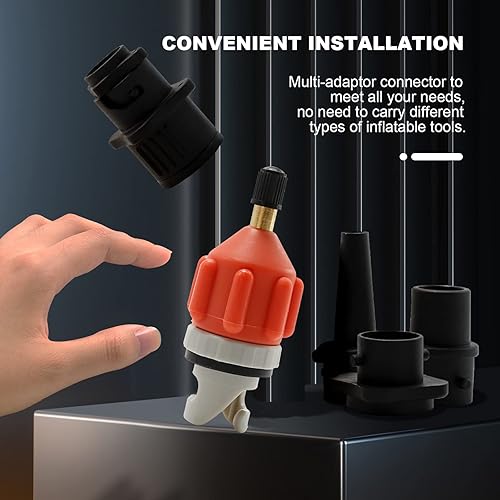 Miniatura 6 de Vkinman Adaptador de bomba SUP, bomba de aire inflable para barco, kit de adaptador de válvula de aire, boquilla de aire, cabezal de conversión