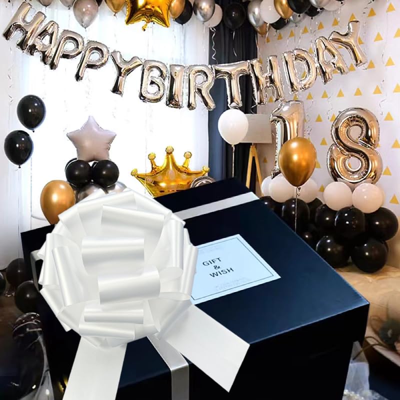 Image of 14 Inch Big White Bow,1Pcs Big Bow for Present,Big Gift Bow for appliances,Bikes,Table Decorations and Party Events (Matte-White)