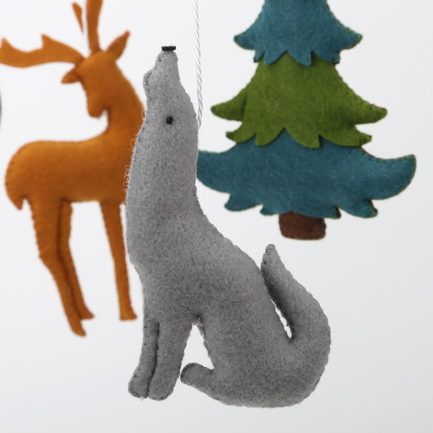 Woodland Mobile for Crib - A Woodland Crib Mobile with Stars Trees Clouds and Animals for a Forest or Hunting Theme - Image 5
