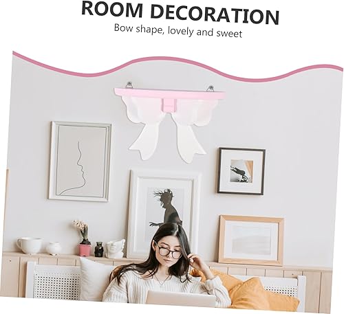 Miniatura 7 de IMIKEYA Estante de madera para pajarita, estantes de exhibición de pared de madera, soportes flotantes para bricolaje, estantes flotantes,