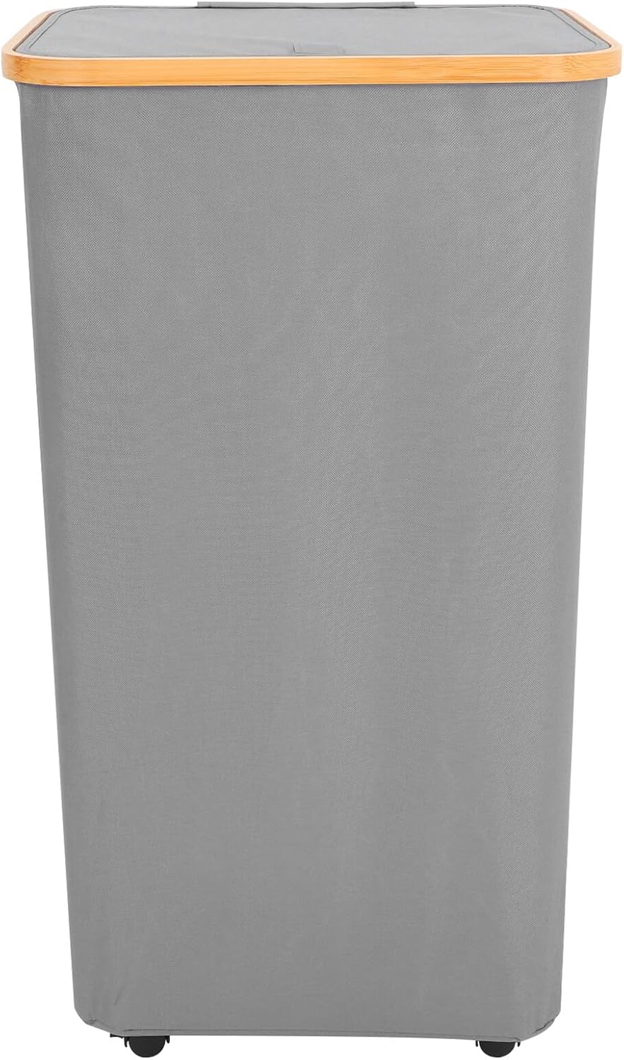Collapsible Rolling Laundry Basket with Lid and Removable Bag, Large Capacity Laundry Hamper on Wheels for Bedroom Dorm Bathroom Storage Gray