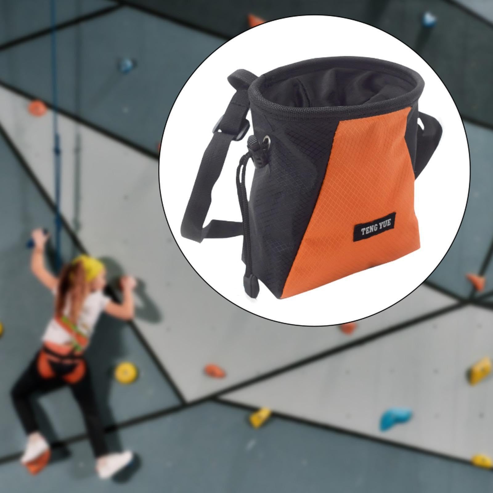 Sacchetto Porta Magnesite per Arrampicata, Borsa Porta Attrezzatura Ricaricabile E Regolabile, Organizer con Coulisse per Allenamento in Palestra E So