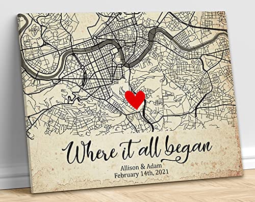 Personalised Gifts Where it All Began Map,...