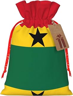 Flag of Ghana Christmas Drawstring Gift Bags - Great for Holidays, Birthdays, Anniversaries and Everyday Use Bags
