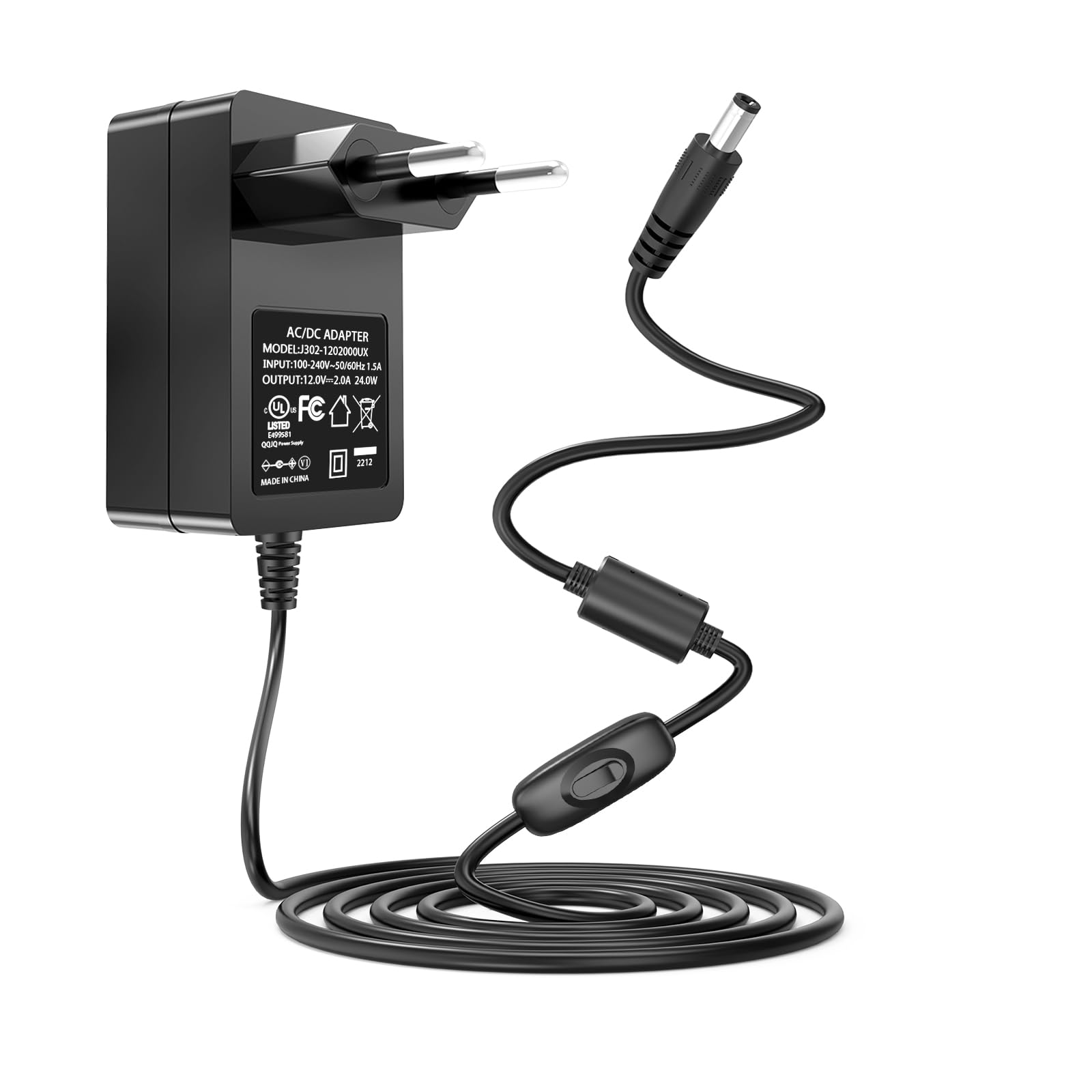 Adaptateur 12V pour Clavier Piano numérique Williams Legato Plus 88 Touches | Pour Alesis Recital 88-Key 61-Key Digital Piano Keyboard with Full-Sized Keys IO 14 IO 26 Recording Interfac