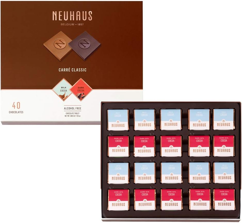 Neuhaus Le Carré Classic Milk and Dark Chocolate, 40-Piece