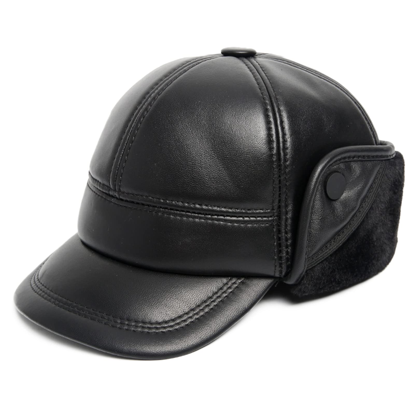 Berretto da Baseball Moda Sportivo in Pelliccia Sintetica, con paraorecchie Cappello in Pelle Donna/Uomo Autunno e Inverno