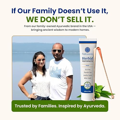 Miniatura 7 de Neem Pasta de dientes a base de hierbas con raspador de lengua de cobre de cortesía Sin flúor, sin SLS, pasta de dientes natural para adultos