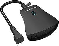 Vista 1 de Monster Enchufe inteligente para exteriores, 3 salidas, control de voz compatible con Alexa y Google Assistant, programación, control