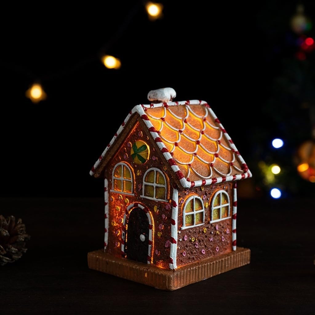 Christmas Glowing Snowroom Gingerbreads House Gingerbreads House Building for Holiday Tabletop Decoration