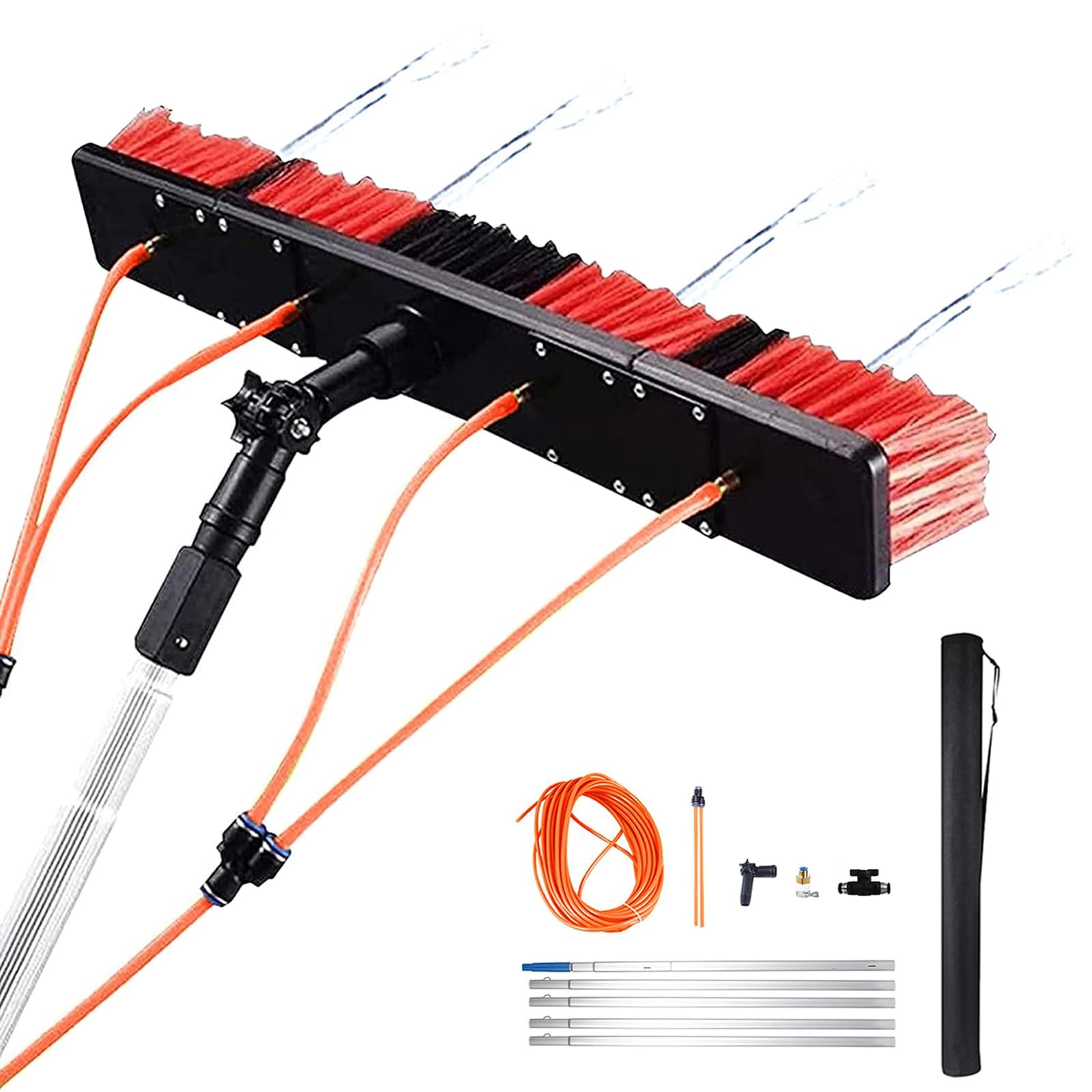 Teles Cepillo de limpieza de 7 m para paneles solares y lavado de autos, herramienta extensible de 55 cm para un alcance sin esfuerzo y limpieza eficiente, ideal para el cuidado del hogar y el