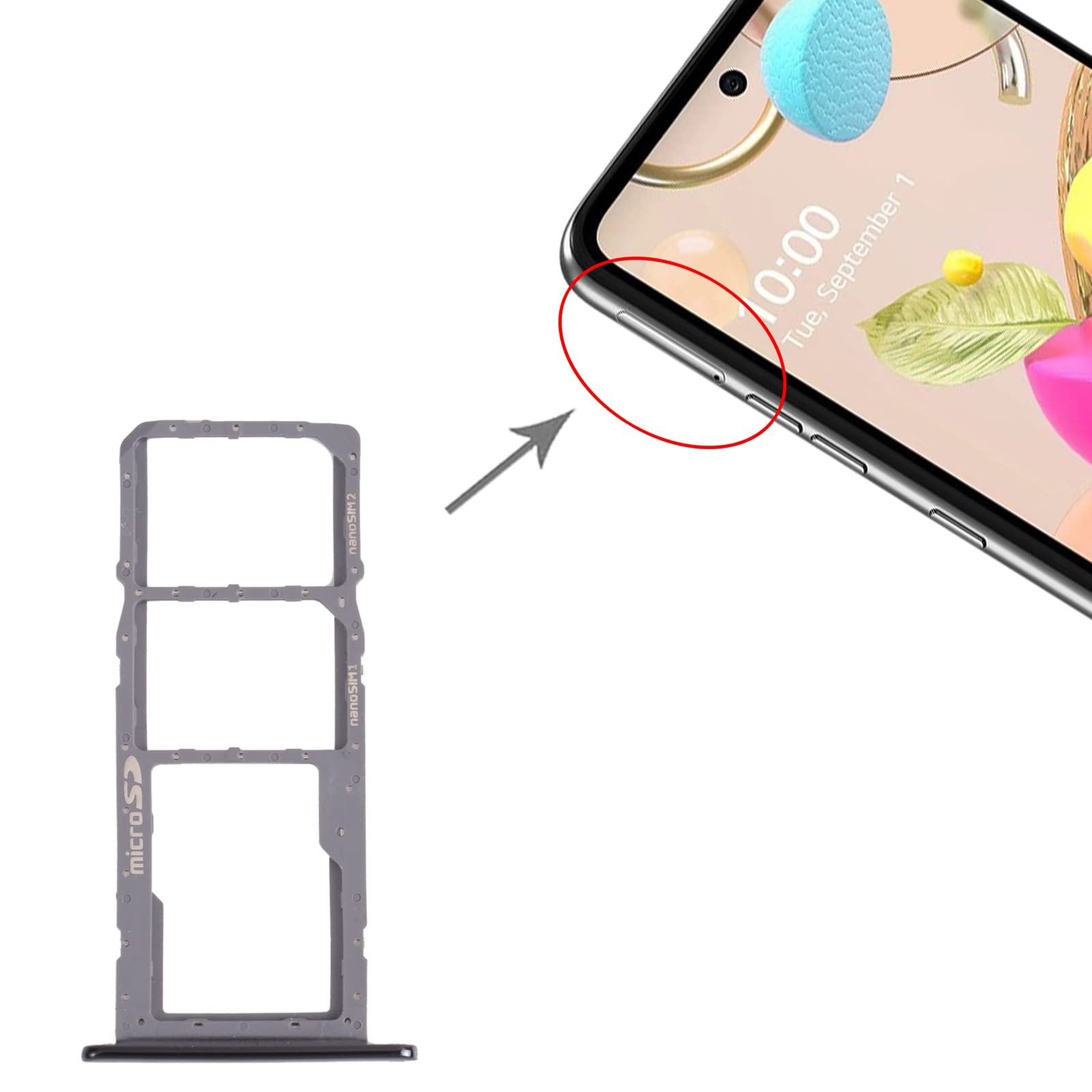carrello Vassoio alloggio Micro Sd+porta scheda NANO Sim HUAWEI P9 EVA-L09 NERO