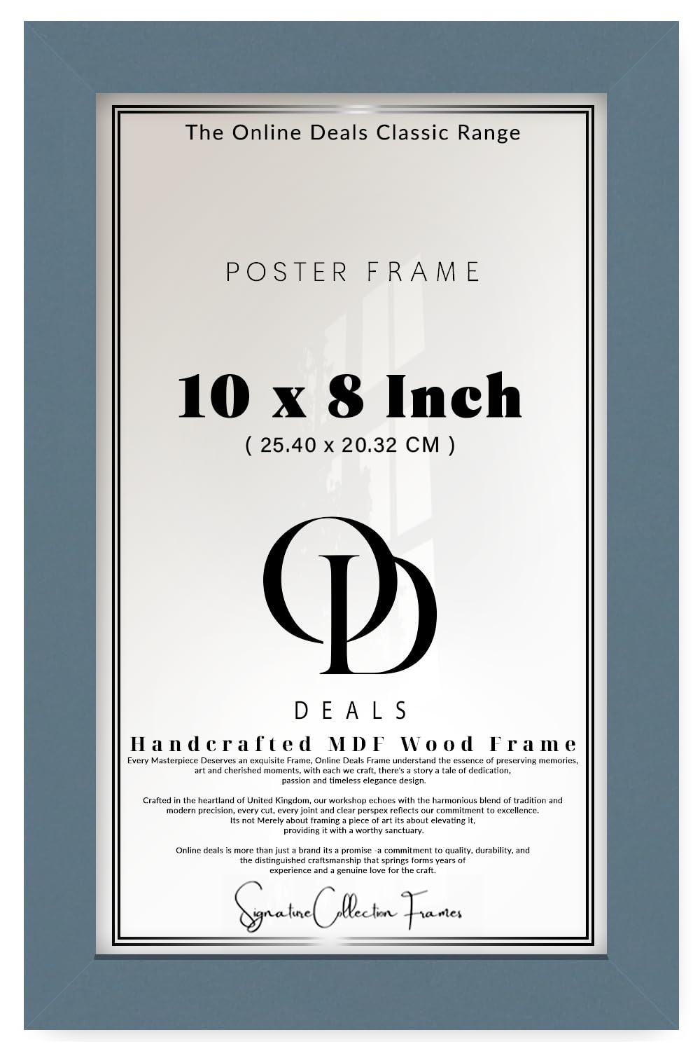 OD Deals — Modern 10 X 8 Inch Poster Frame | Various Sizes, Solid Engineered Wood For Movie Poster, Photo, Picture Frame For Wall Gallery, Artworks, Home Decor (25.40 X 20.32 Cm) Dark Grey
