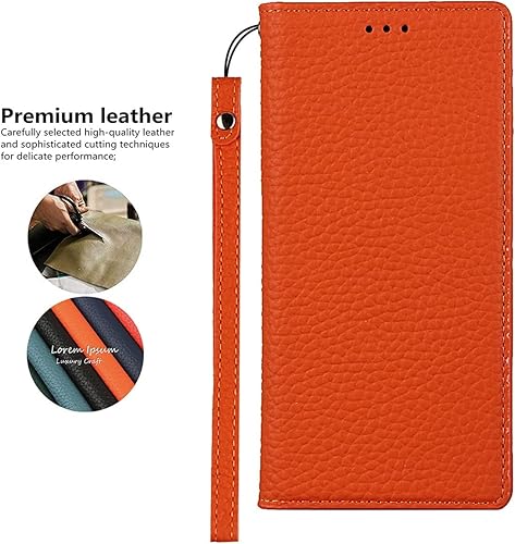 Miniatura 8 de iCoverCase Funda tipo cartera compatible con iPhone 13 Pro Max con ranuras para tarjetas, funda magnética de piel auténtica con bloqueo RFID,