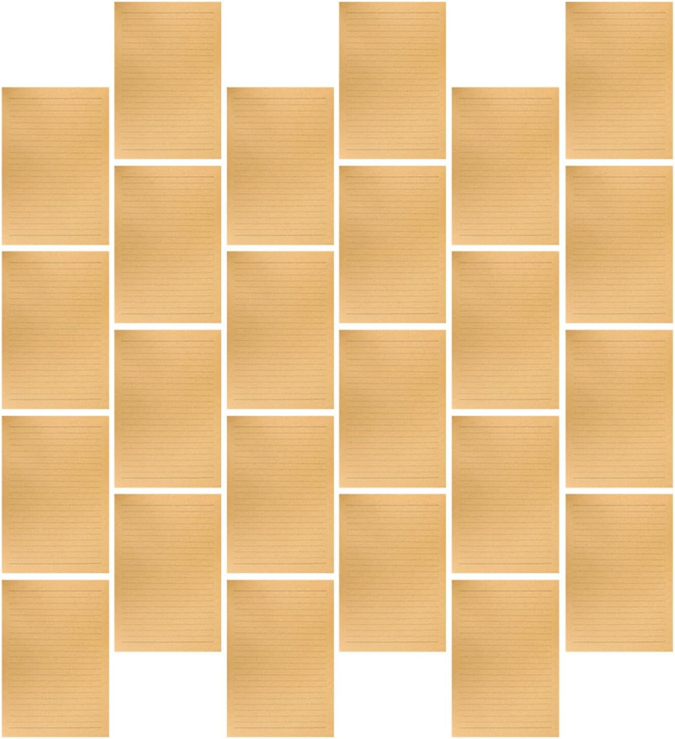 KALLORY Vintage Kraft Stationery Paper A5 Lined Retro Letter Writing Paper 50 Sheets Per Set for Letters and Creative Writing