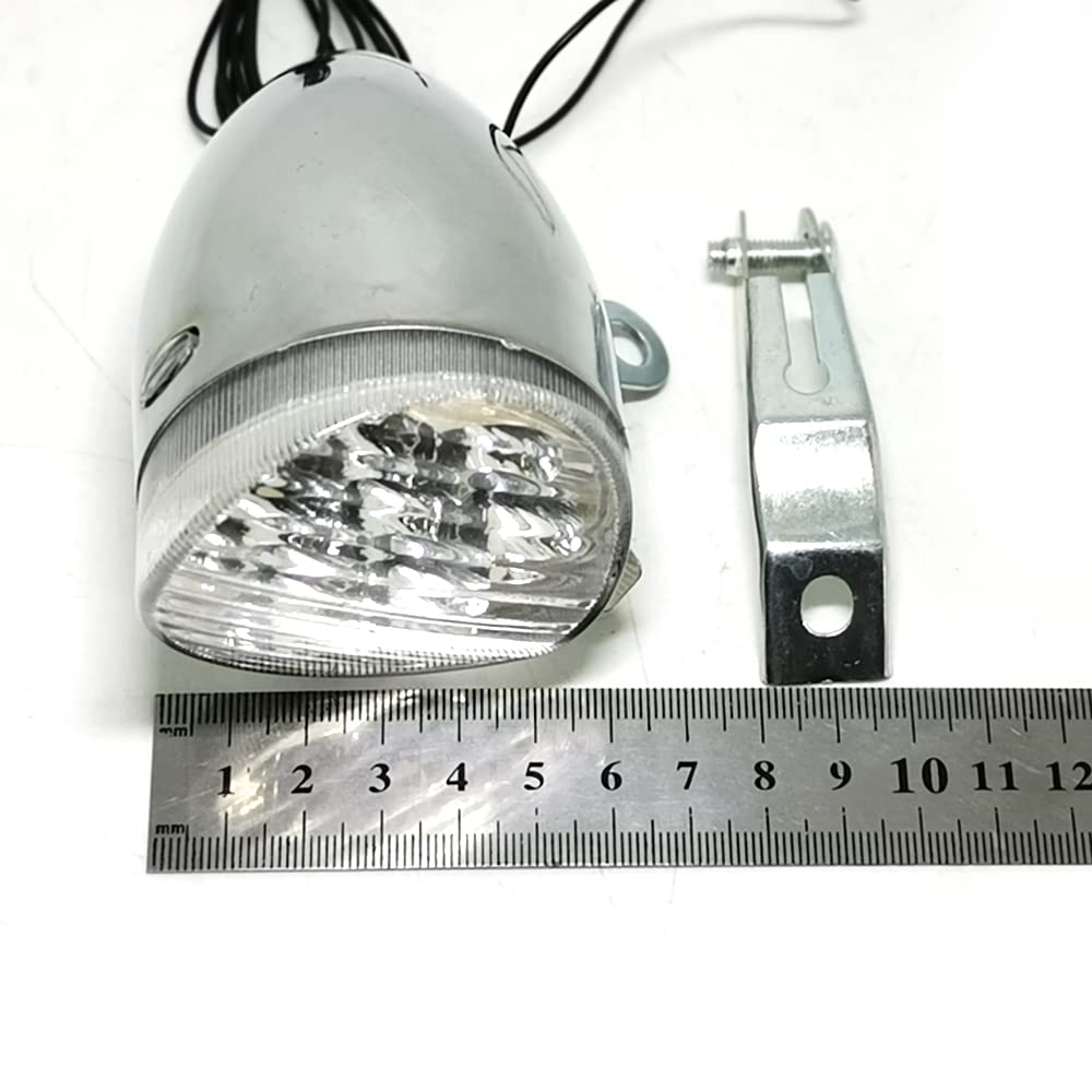 Faro per Bicicletta a 7 LED, Stile retrò Classico, Faro Anteriore per Bicicletta, Luce di Sicurezza fendinebbia Anteriore.