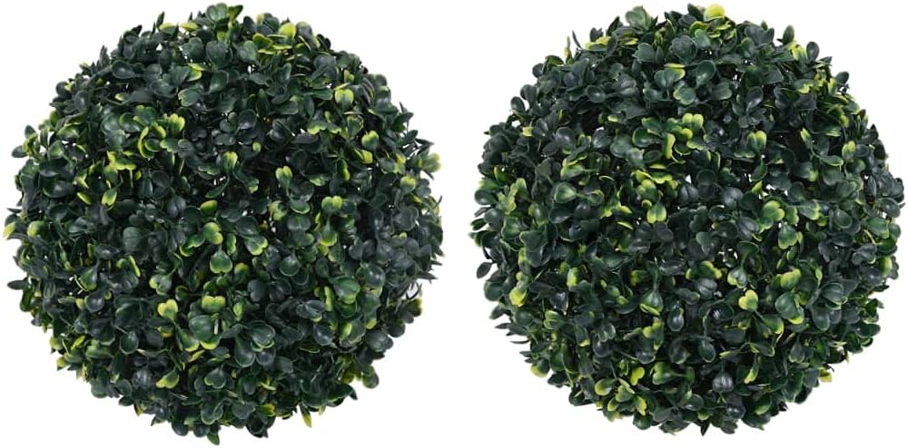vidaXL Artificial Boxwood Balls - Set of 4, 4.7" Diameter Polyethylene Green Boxwood Balls for Indoor/Outdoor Decor, Perfect for Garden Landscaping & Home Interior Decor