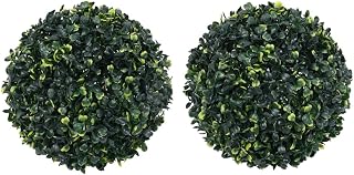 vidaXL 2X Buchsbaumkugel Künstlich Dekopflanze Buchskugel Kunstpflanze Buchsbaumkugeln Kunstbaum Zimmerpflanze Grünpflanze Deko 45cm