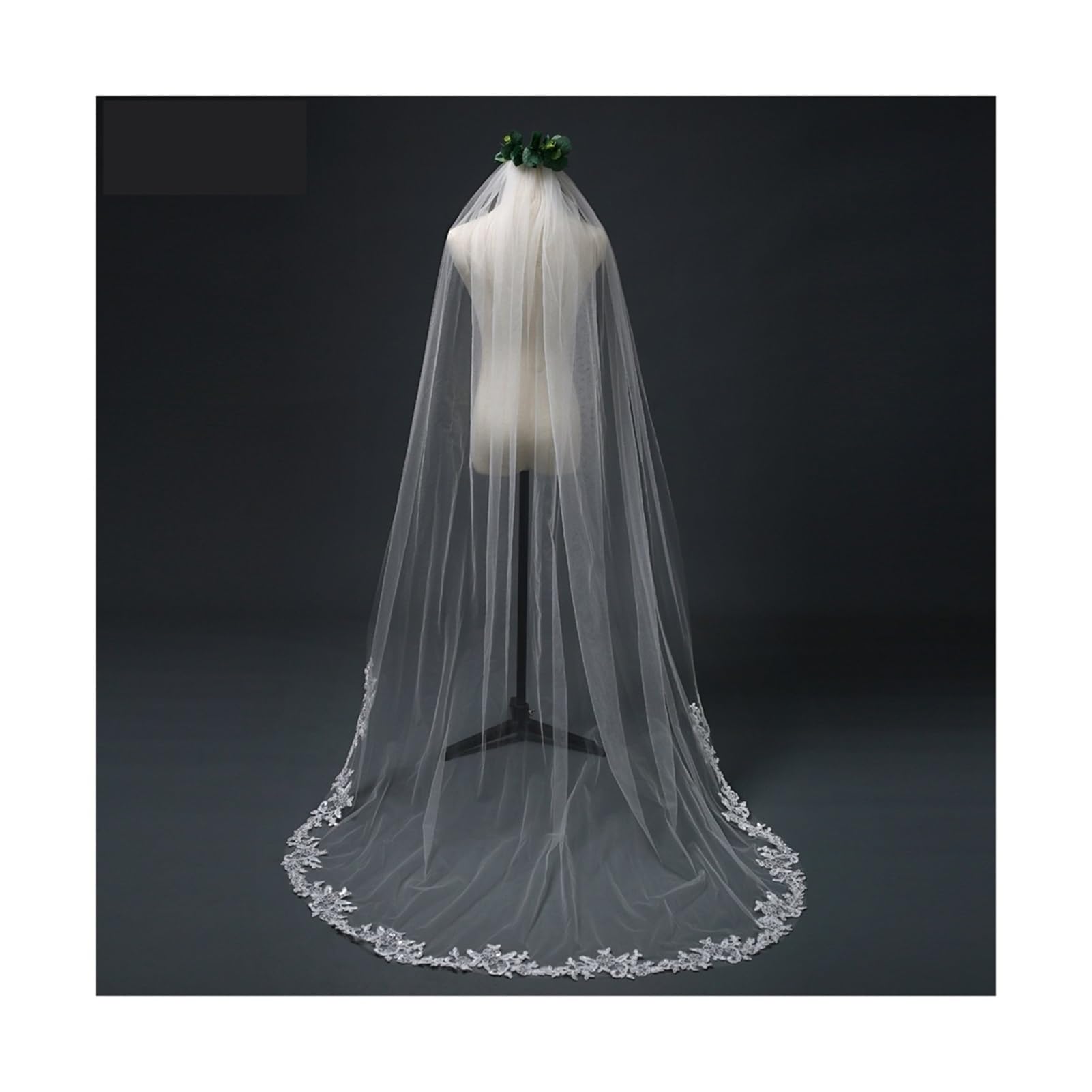 Velo para Novias Velos de novia de longitud con apliques de encaje Velo de novia hecho a mano for mujer Velo de novia largo blanco / marfil para Boda Fiesta Decoración Ducha Nupcial(Off white,200cm)