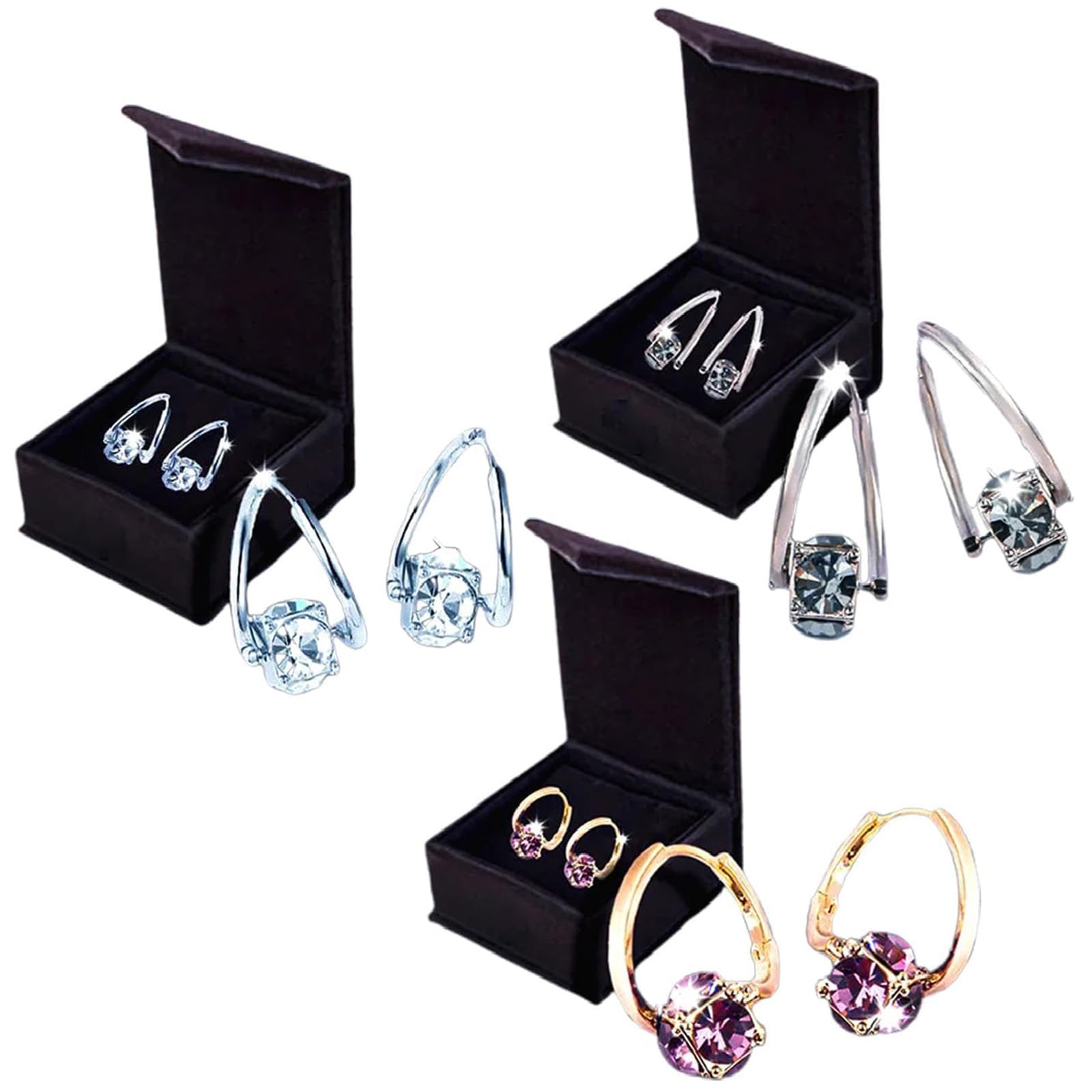 Boucles d'oreilles MagneTherapy au germanium, boucles d'oreilles de magnétothérapie lymphatique, bouclesd'oreilles de drainage lymphatique, pour un usage quotidien (3 pièces)