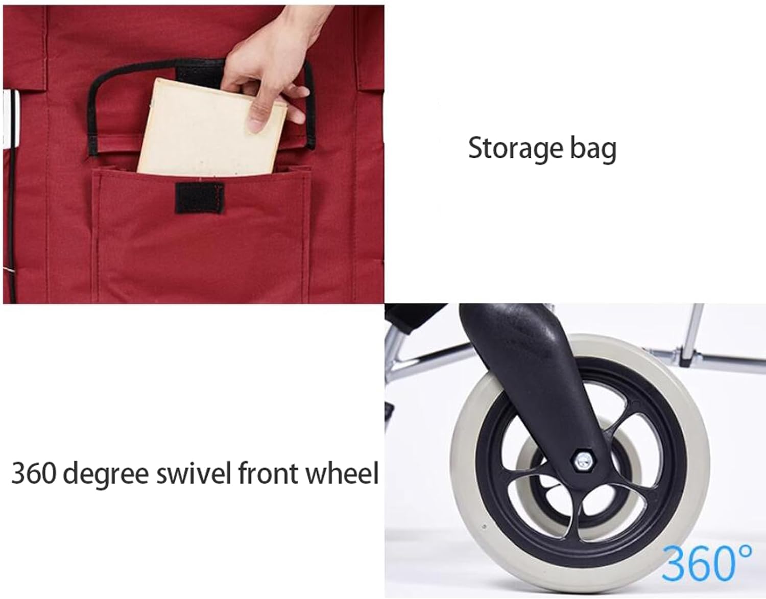 Wózek inwalidzki Aluminium rolstoel Draagbare sport-handmatige transportrolstoelen met veiligheidsgordel Rolstoelen Opvouwbare transportstoel wygodne
