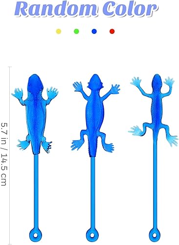 Miniatura 2 de PATKAW Juguete de lagarto adhesivo 24 piezas de juguetes divertidos de Geckos pegajosos para niños, lagartos elásticos, manos de gecko, figuras de