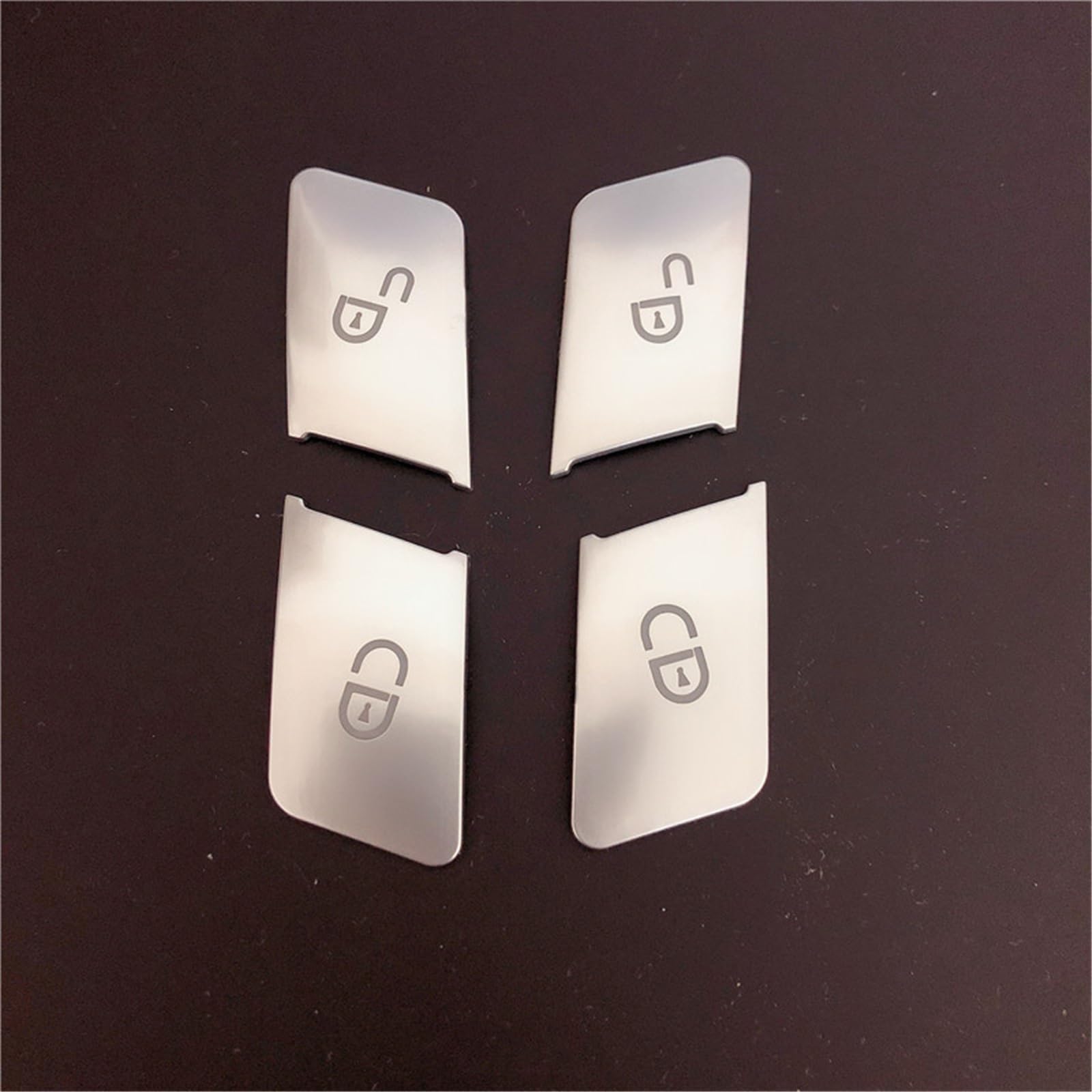 Wsbojxth Silver Repair Patch Compatible With Benz C E Class W204 W212 Car Styling Door Lock Unlock Buttons Sequins Decoration Cover Stickers Trim(Silver)