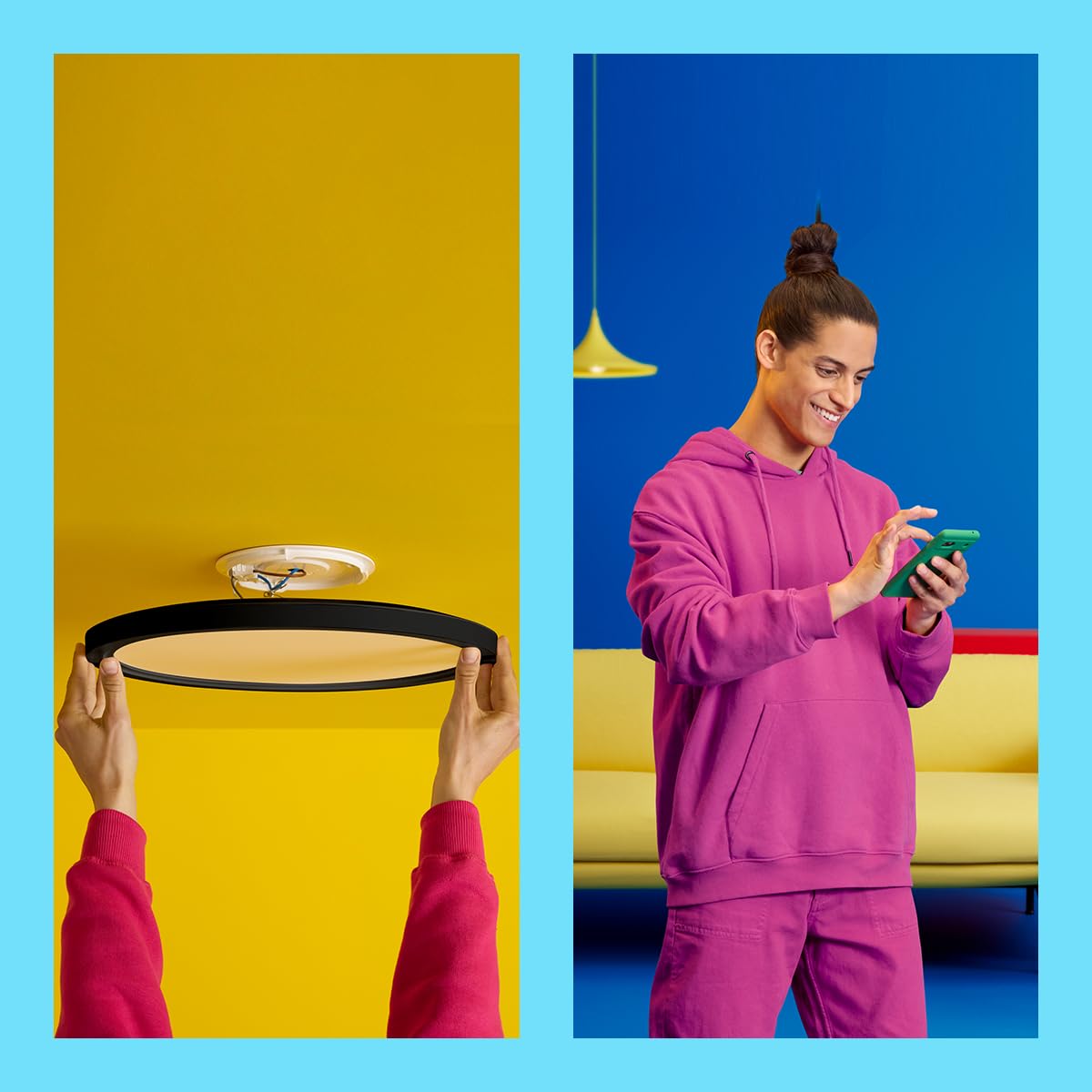 WiZ Inteligentna Lampa Sufitowa Superslim 32W, Biała, Wi-Fi, Wiele Odcieni Bieli, Szeroka Paleta Kolorów, Sterowanie Aplikacją