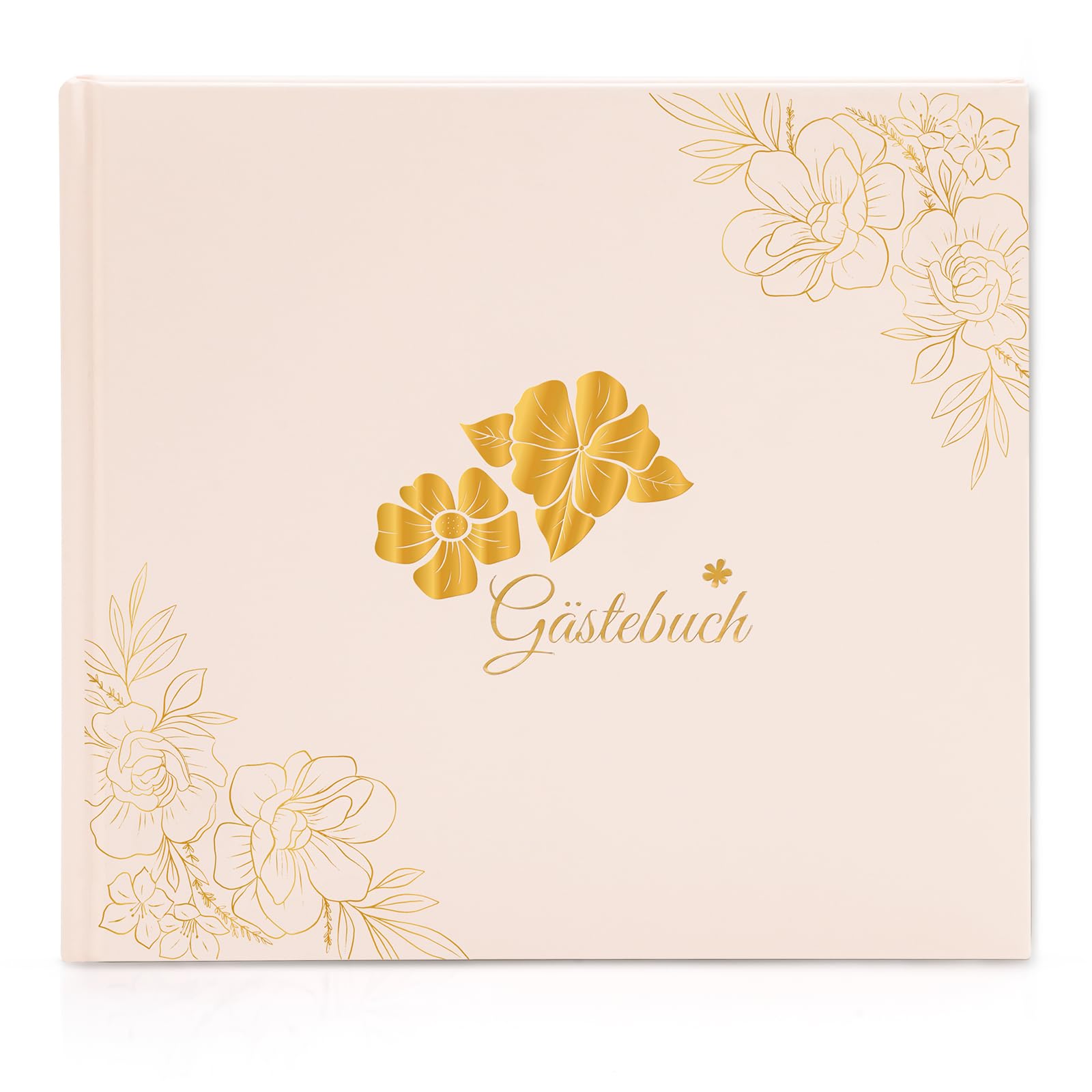 Gästebuch Hochzeit Gold mit 40 Schöne Aufkleber und 48 Doppe