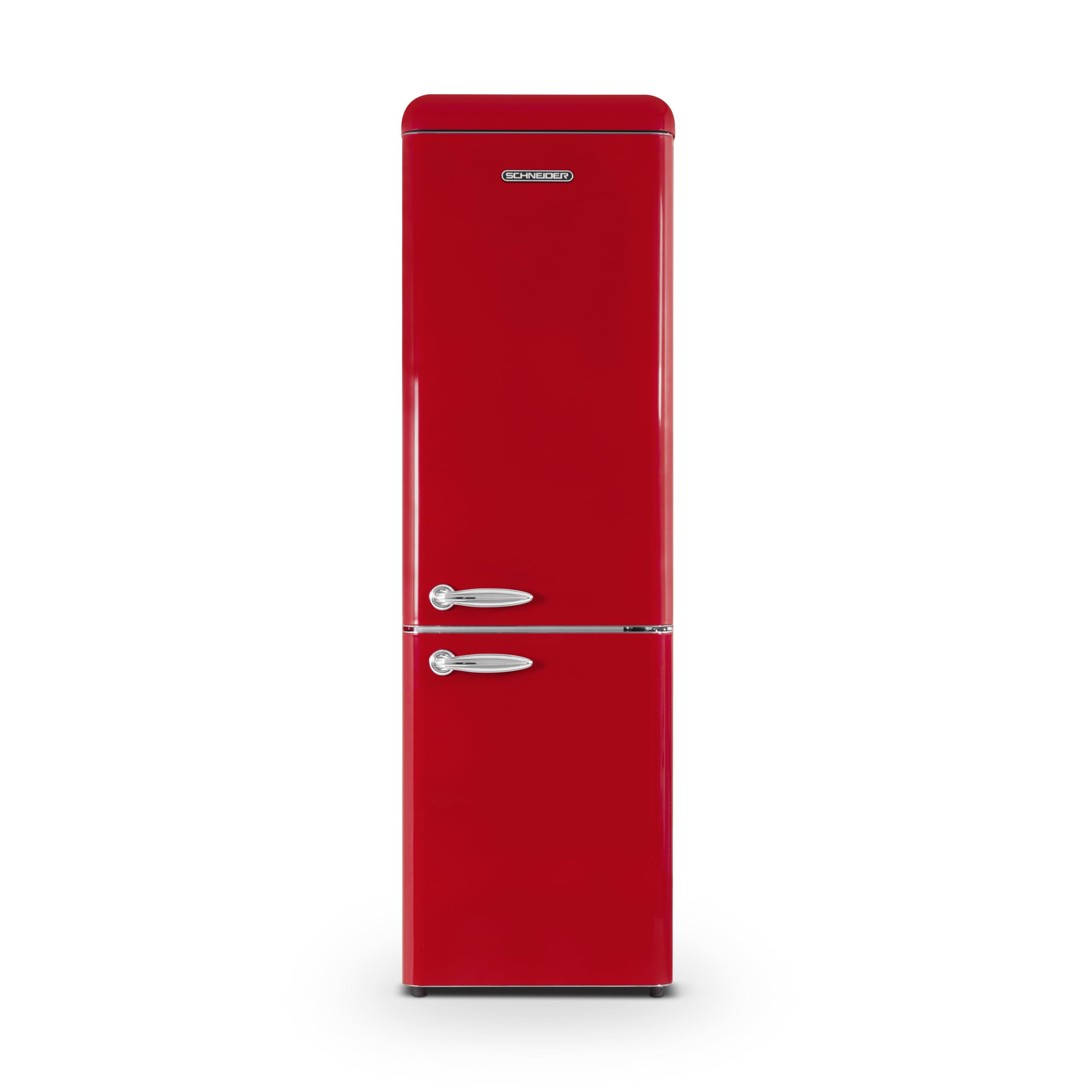 Schneider SCCB250V-RE - Réfrigérateur combiné 249L Vintage Rouge