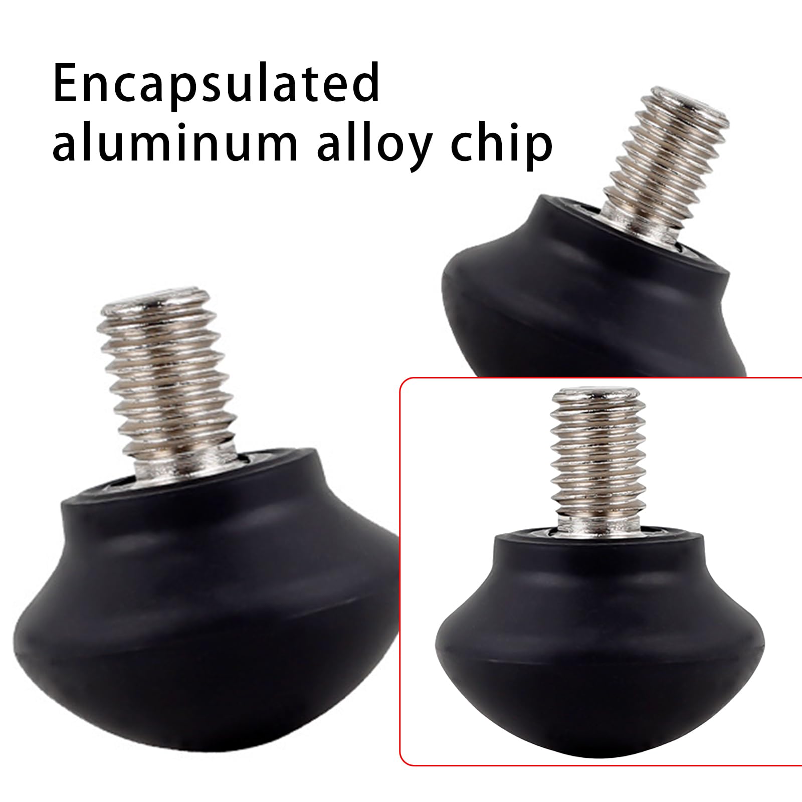 3-Pack Rubber Spike Feet For Tripods - Grip On Smooth Or Uneven Surfaces, 3/8" Thread