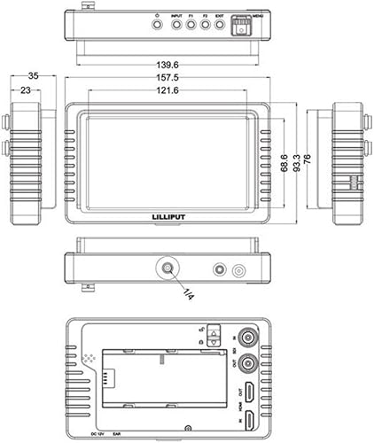 Miniatura 6 de Lilliput Monitor de campo Q55.5" FHD 1920x 1080SDI y de conversión de HDMI Cruz camera-top Monitor IPS visualización de la carcasa de metal para