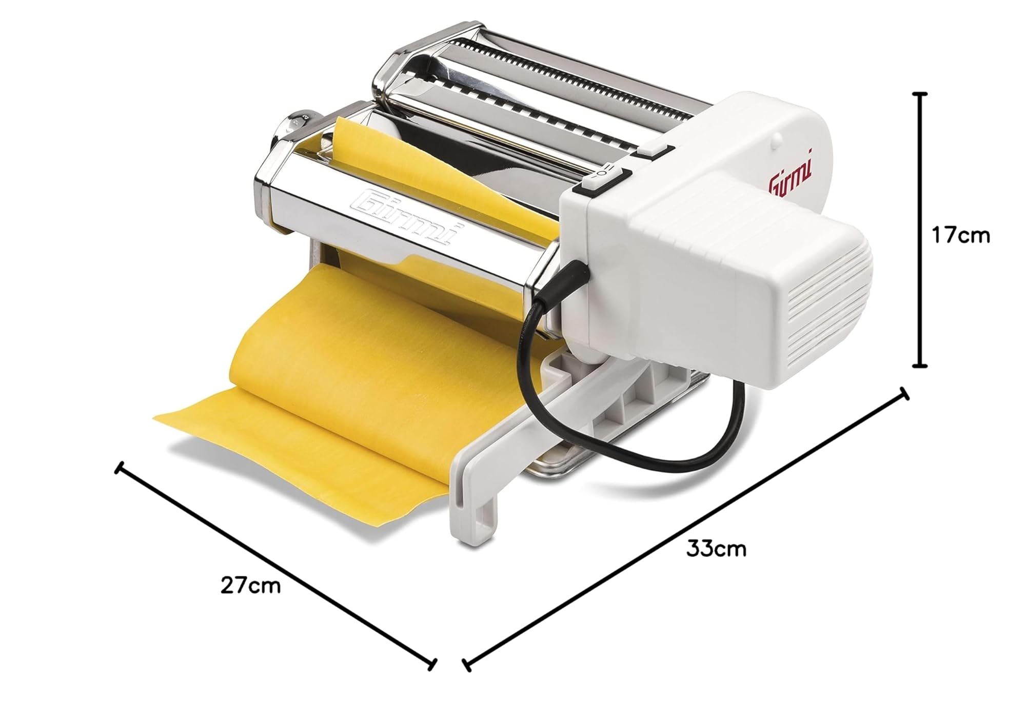 Girmi IM91 Elektrische Nudelmaschine 90 W 5 Pastaformen 2 Geschwindigkeitsstufen Pulse-Funktion Edelstahlgehäuse
