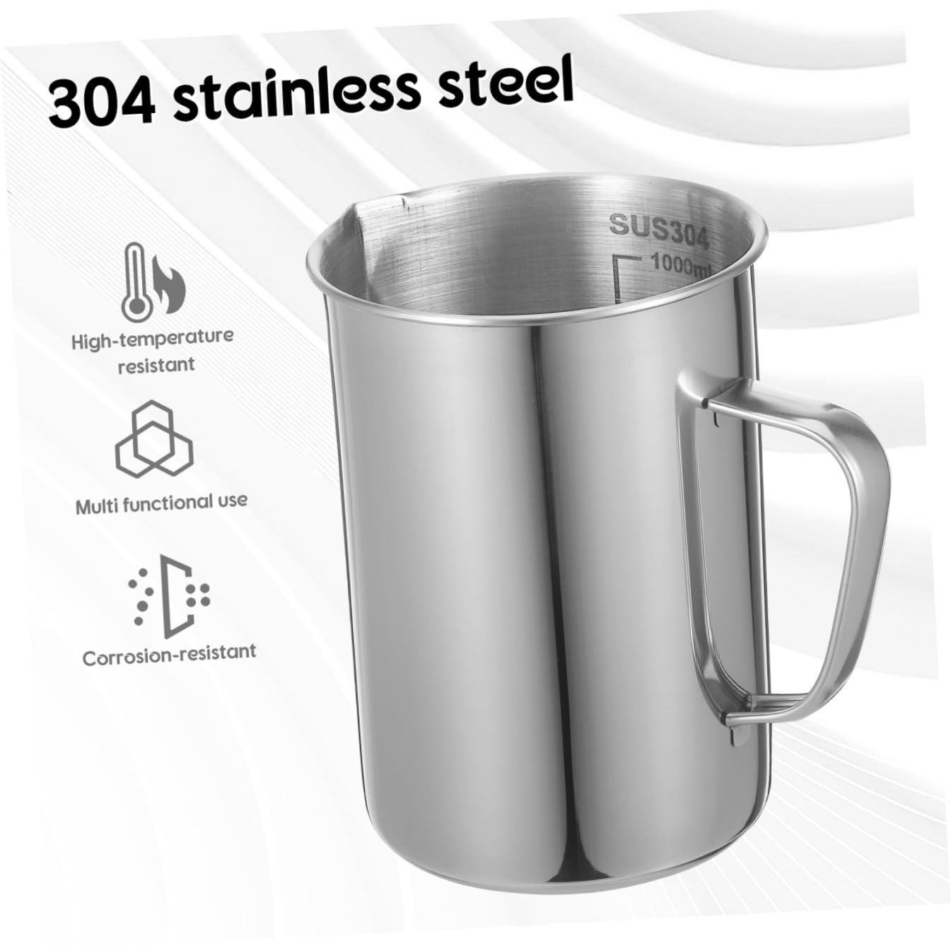 DECHOUS 2pièces Gobelet Gradué Acier Inoxydable Pour Laboratoire Tasse De Mesure Avec Échelle Pour Cuisine Et Expérimentations Scientifiques