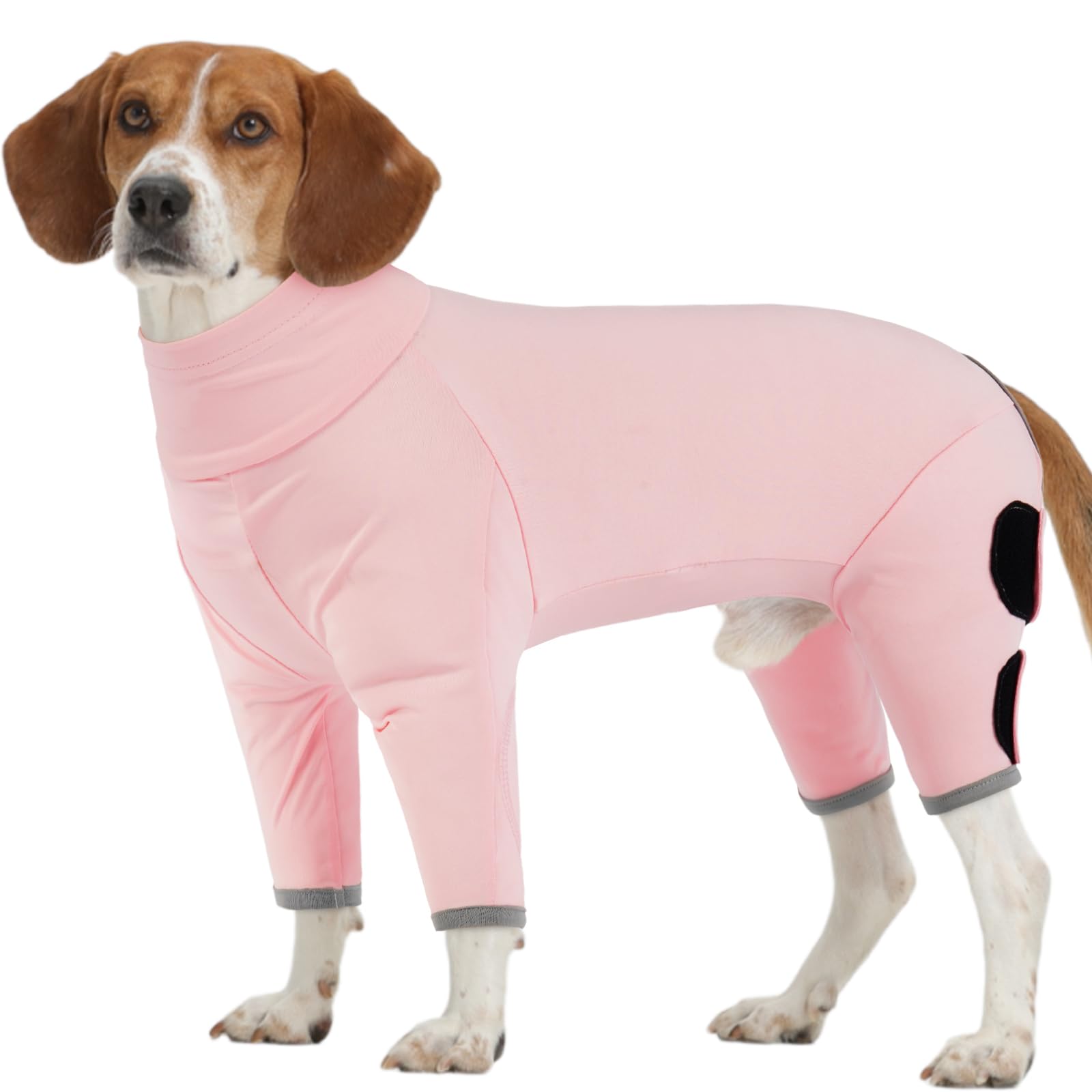 Katzinst Postoperative Dog Suit, Cuttable Crotch Design, Anti-Scratch Healing and Joint Protection, Comfortable Night Pajama, Pink, M