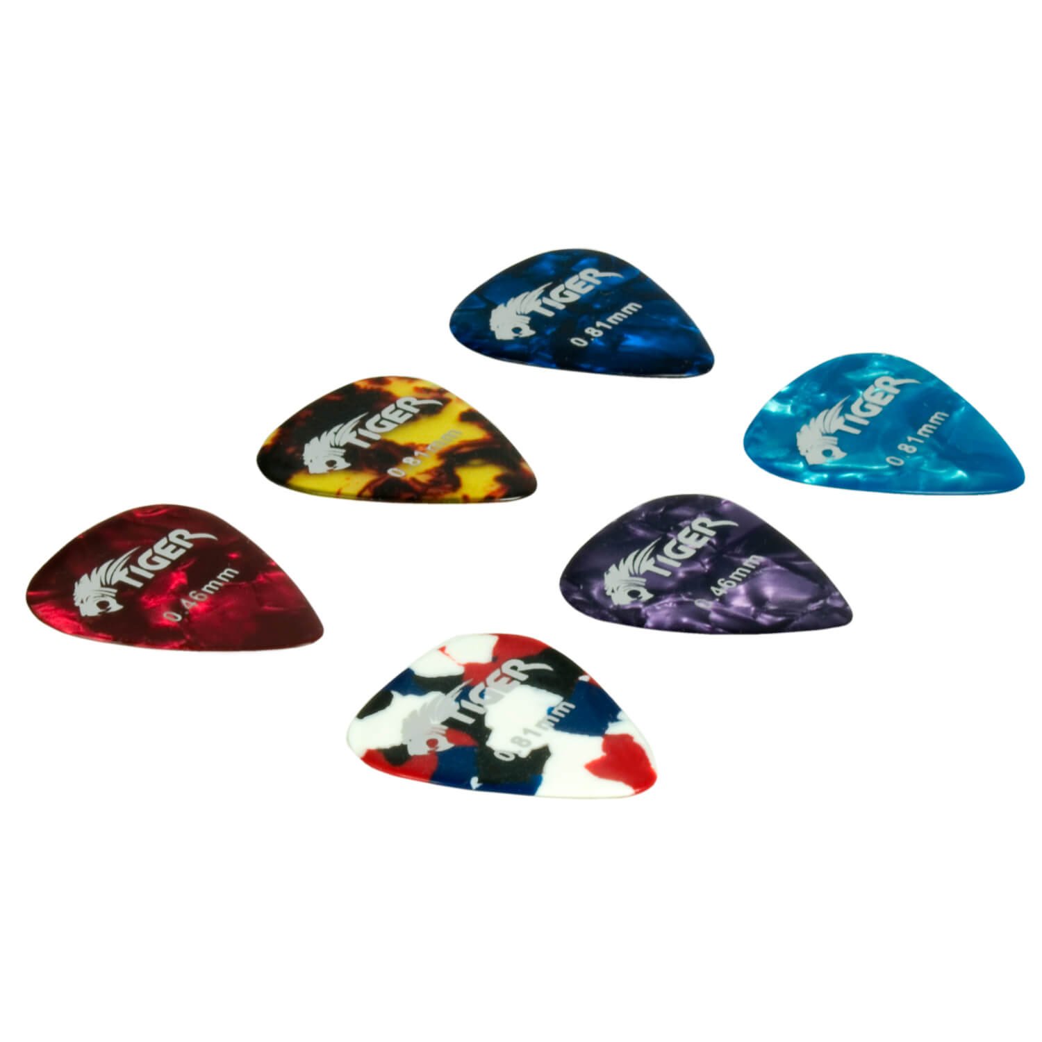TIGER GAC14 - 12 Médiators Guitare + Boîte Métal (Différents Calibres)