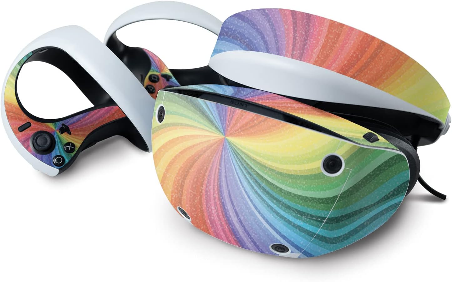 MightySkins Glossy Glitter Skin Compatible with Sony Playstation VR2 - Color Swirl | Protective, Durable High-Gloss Glitter Finish | Easy to Apply & Change Styles | Made in The USA