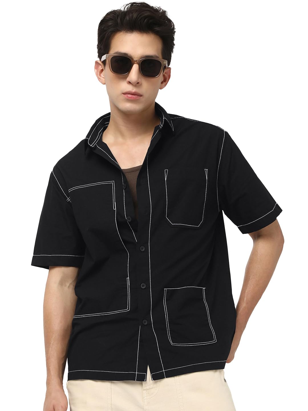 bewakoof Men's Solid Oversized Fit Shirt-picture-25