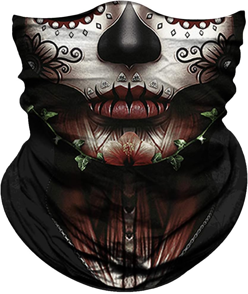 Skull Face Mask for Women Dust Wind Sun Protection Rave Festival Riding