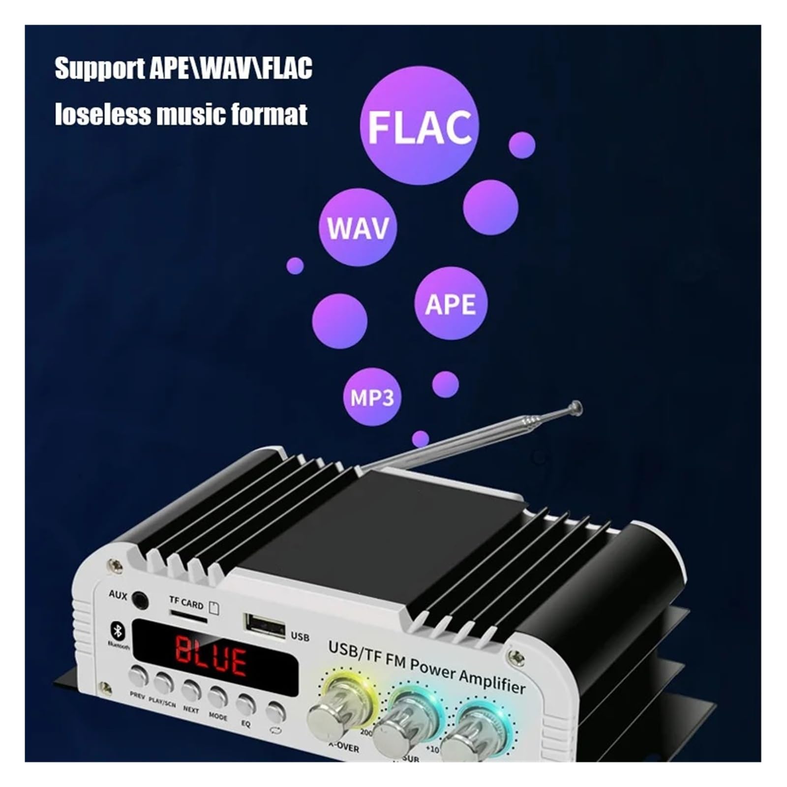 Wzmacniacz Bluetooth 2.2 Obsługa kanałów 2 Głośniki niskotonowe FM TF Mini wzmacniacz cyfrowy HIFI Stereo Kompaktowy i inteligentny