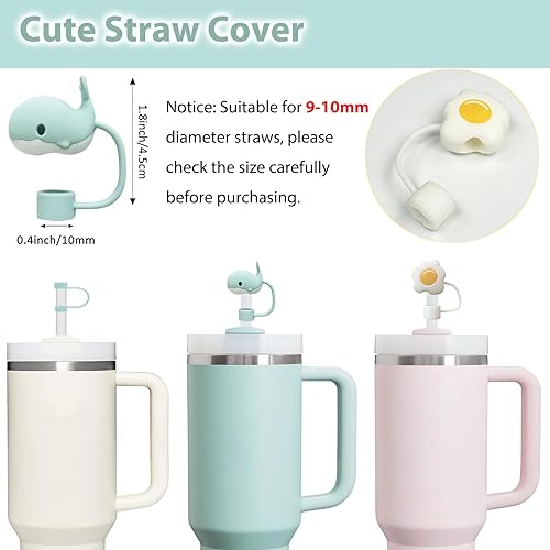 Miniatura 66 de Stanley Cup - Juego de accesorios que incluye 6 tapones de silicona a prueba de derrames, 2 tapas de popote para popotes de 0.39 a 0.39 pulgadas, 1