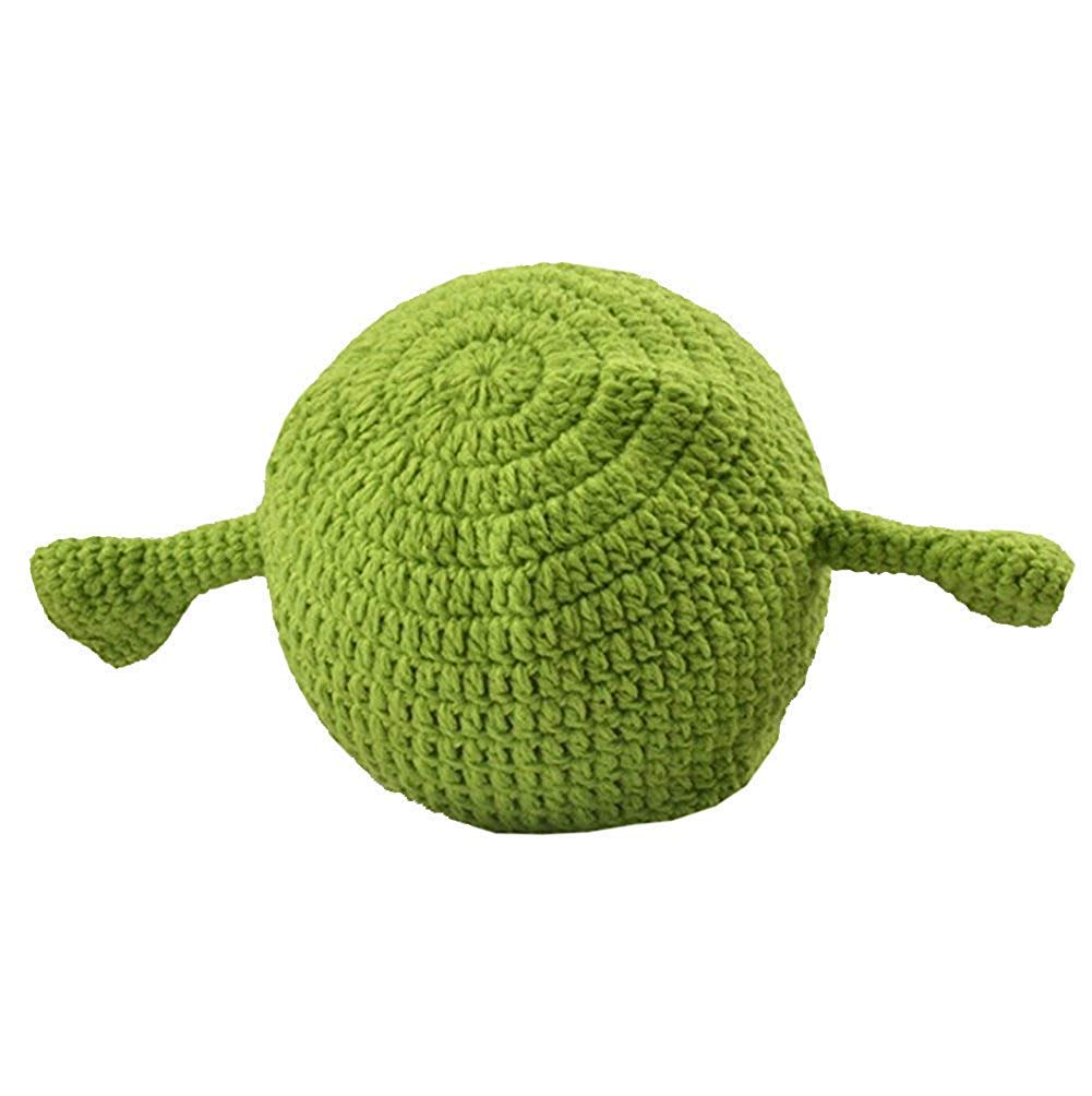 GupiarUnisex Shrek Ears Hats Two Sensor Antennae Beanies Knitted Hat Green Beanie Adult Winter Funny Costumes for Cosplay
