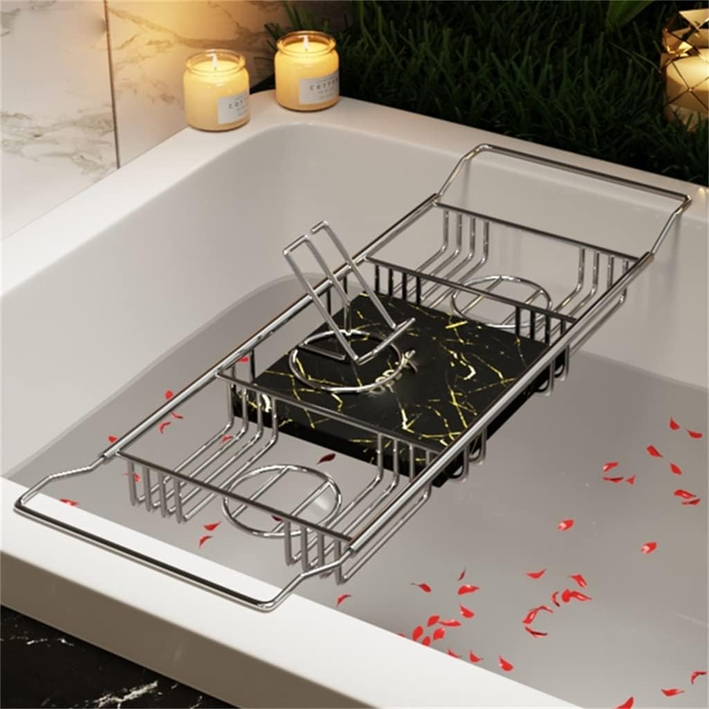 Bathtub Rack Bathroom Telescopic Shelf Tray Bathroom Stainless Steel Bathtub Rack Bath Artifact(A)
