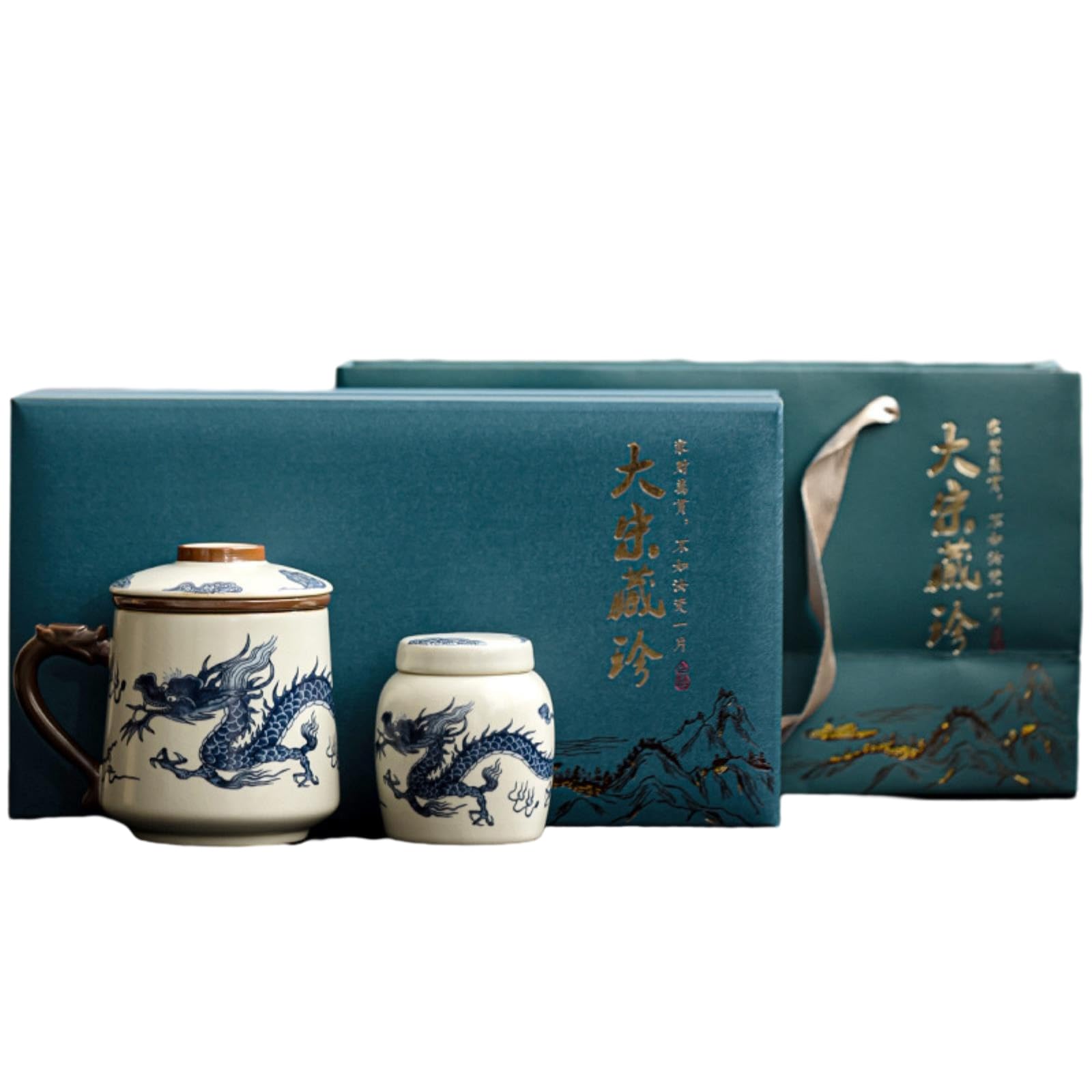 Ru Kiln Tasse minimaliste en céramique avec filtre et boîte à thé Beige 440 ml