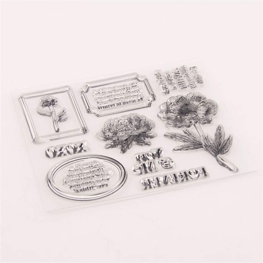 Uteruik foglio di sigillo in silicone trasparente – You & Me Pattern goffratura timbro trasparente sigillo per fai da te scrapbook, album fotografici, taccuini, biglietti, artigianato, 1 pezzo