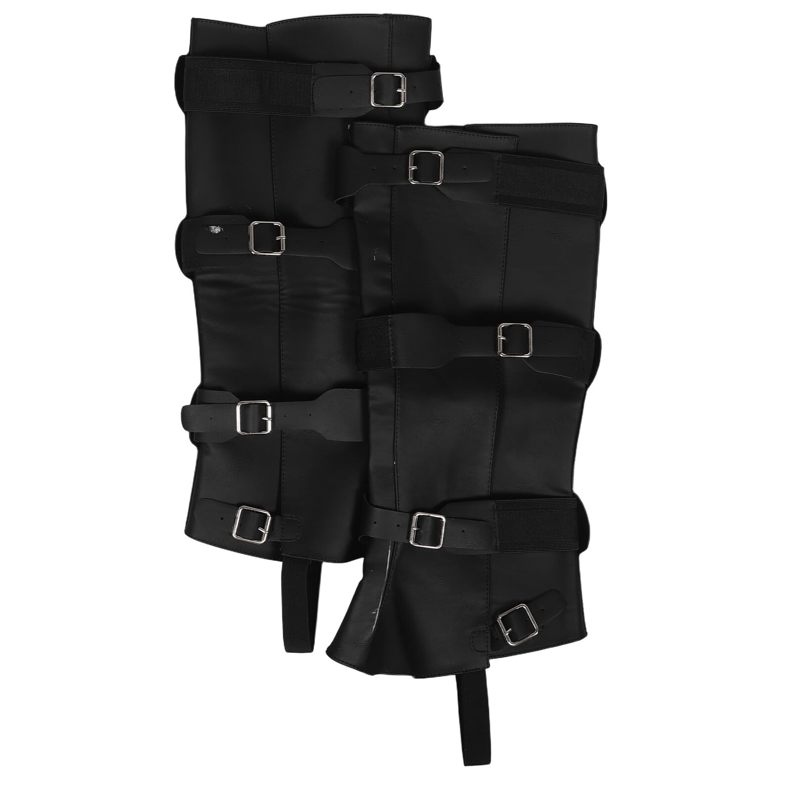 Cubrezapatos Medievales Ajustables para Disfraz Polainas de Cuero Sintético Negro Talla Única 40 CM Accesorio Steampunk Renacentista para Cosplay y Fiestas Temáticas
