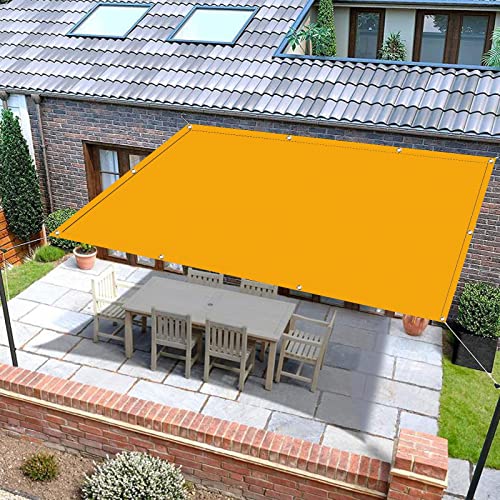 Sonnensegel 2 x 2 m Sonnensegel Wasserdicht Rechteckig Sonnenschirm Segel Sonnenschutz 98% UV Schutz für Patio Balkon Terrasse Camping, Gelb