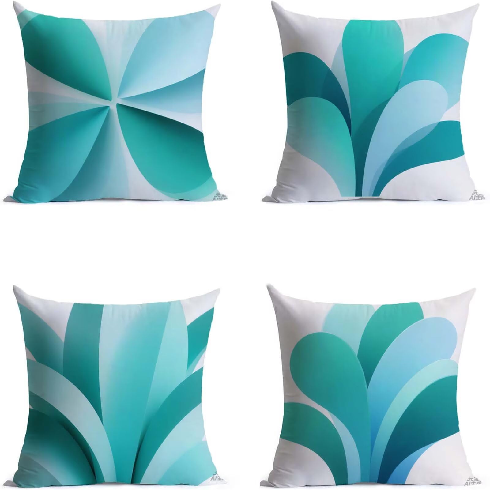 Federe Cuscini Letto 60x60cm Federe Copricuscini Divano Semplice THDZ-0714 | Outdoor Federe Copricuscini Divano Blu-Verde 4 Pack Morbido Resistente Attraente Decorazioni per Letto Divano Regalo Donna
